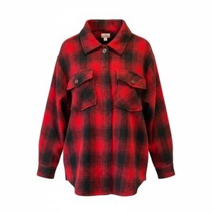 🔥 Time and Tru Plaid Flannel Jacket – Women’s Size Medium 🔥